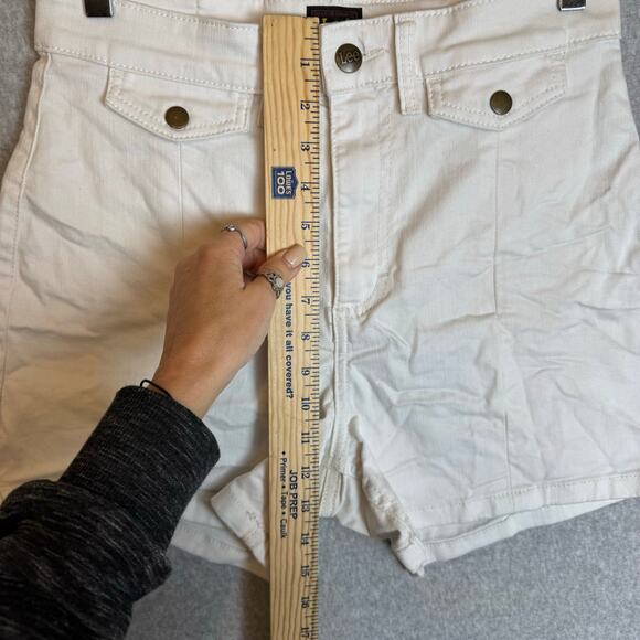 Vintage Lee High Rise White Jean Shorts Womens 28" Stretch Spring Break Summer - Picture 7 of 10